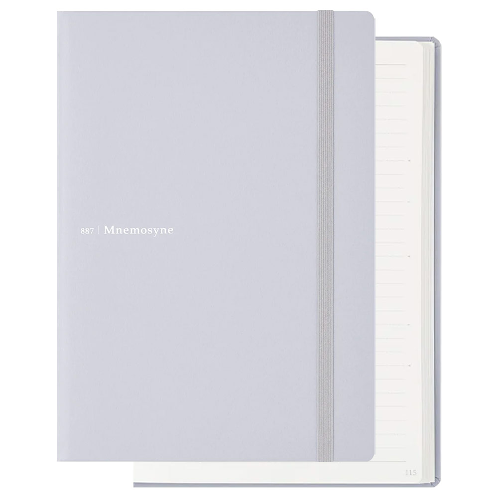 Maruman Mnemosyne A5 Lined Journal 7mm 120 Sheets 5.8"x8.3" Light Grey