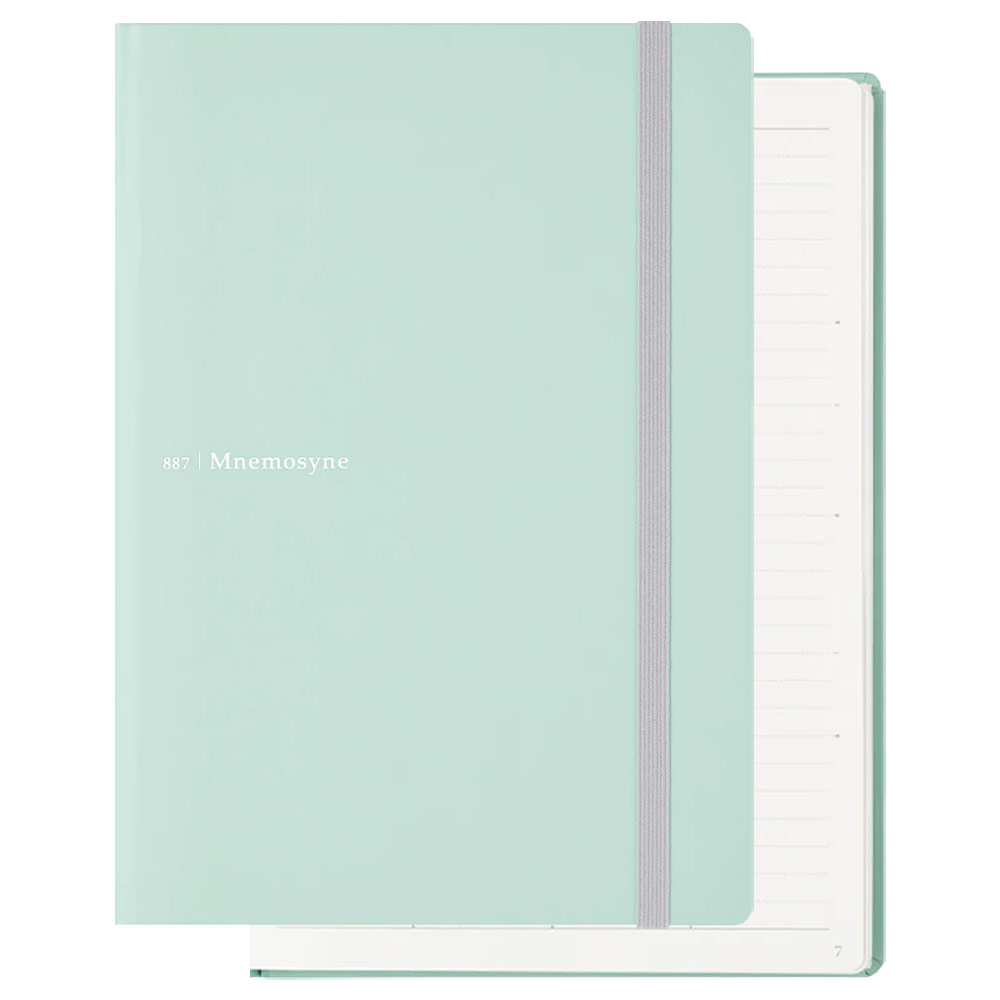 Maruman Mnemosyne A5 Lined Journal 7mm 120 Sheets 5.8"x8.3" Mint Green
