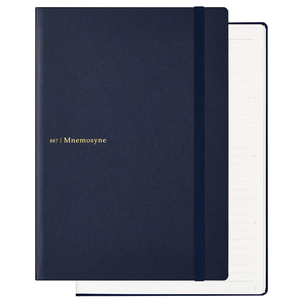 Maruman Mnemosyne A5 Lined Journal 7mm 120 Sheets 5.8"x8.3" Navy