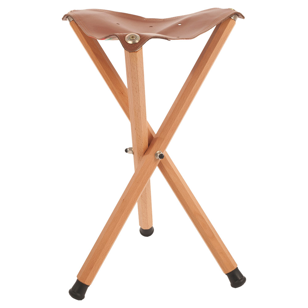 Mabef Folding Stool with Leather Seat