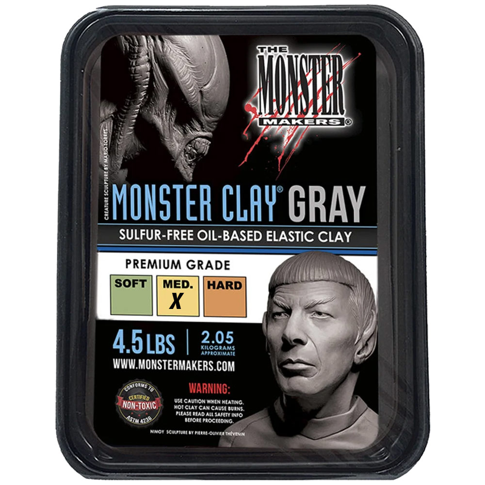 The Monster Makers Monster Clay 4.5lb Medium Gray