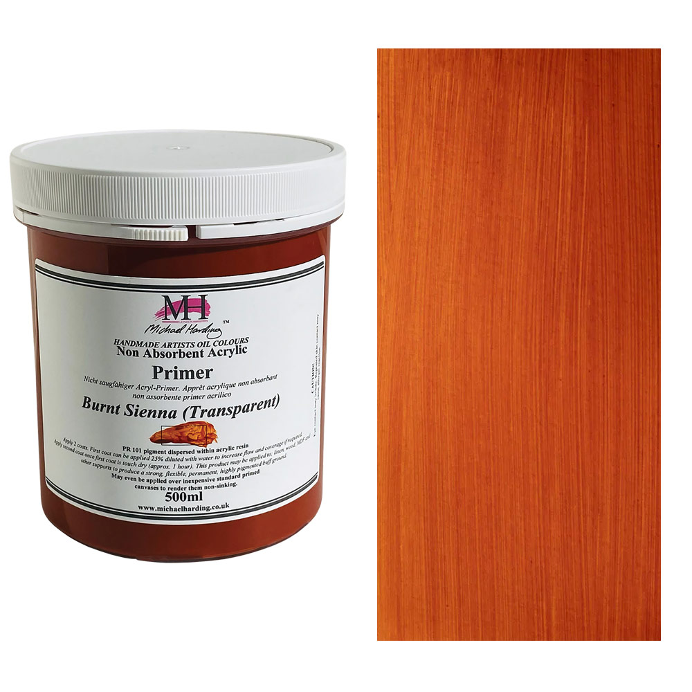 Michael Harding Non-Absorbent Acrylic Primer 500ml Burnt Sienna