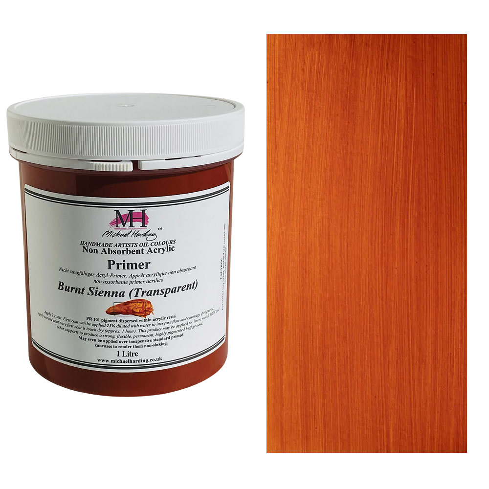 Michael Harding Non-Absorbent Acrylic Primer 1000ml Burnt Sienna