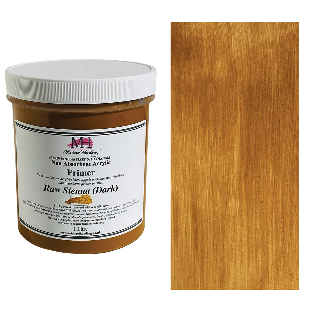 Michael Harding Non-Absorbent Acrylic Primer 1000ml Raw Sienna Dark
