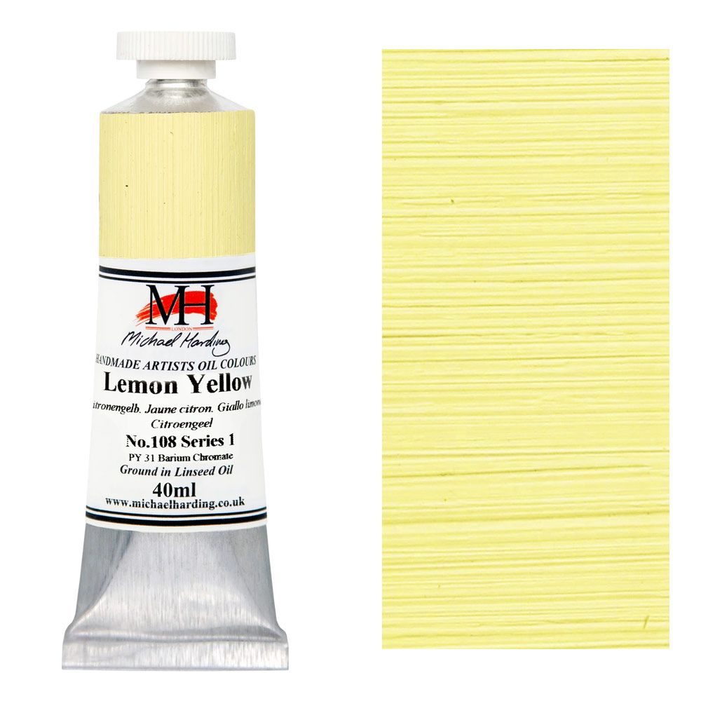 Michael Harding Artists Oil Colour 40ml Lemon Yellow