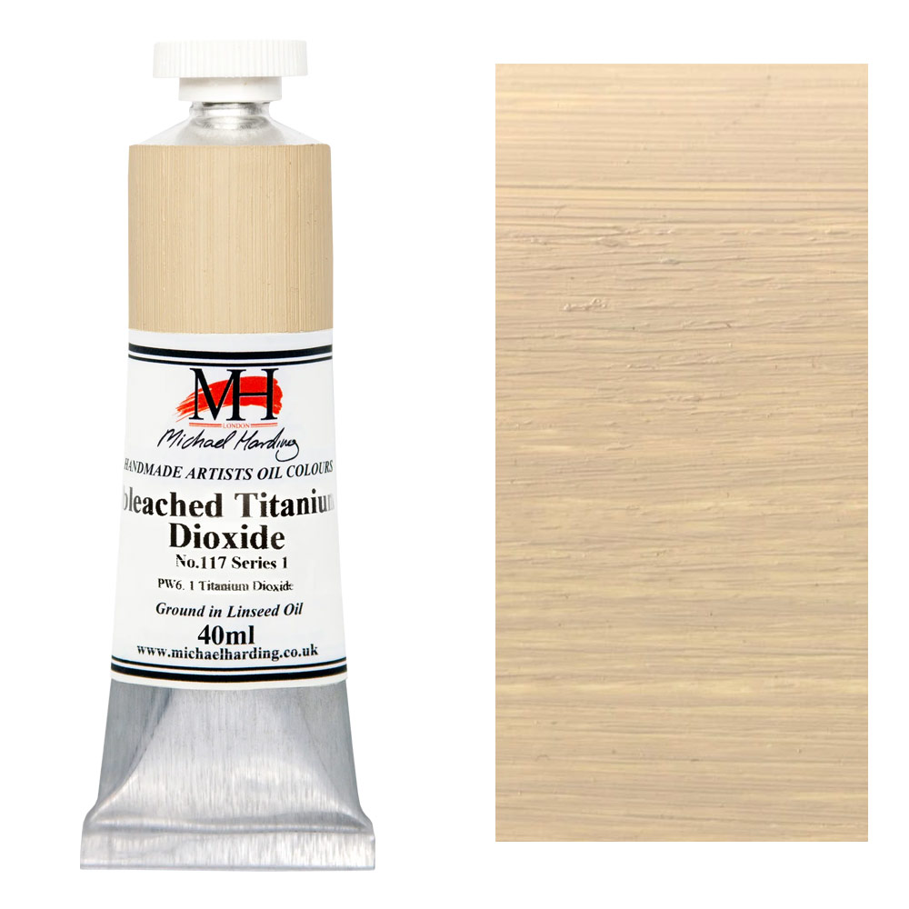 Michael Harding Artists Oil Colour 40ml Unbleached Titanium Dioxide