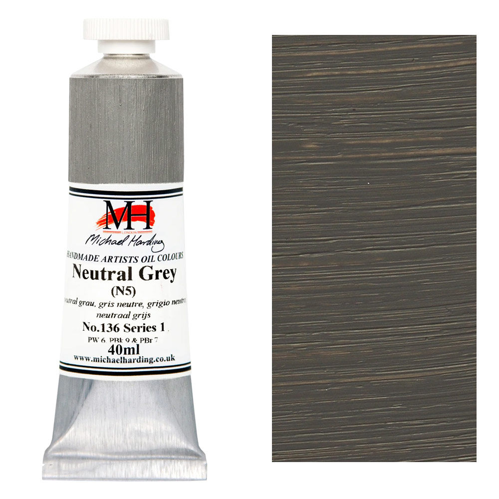 Michael Harding Artists Oil Colour 40ml Neutral Grey N5