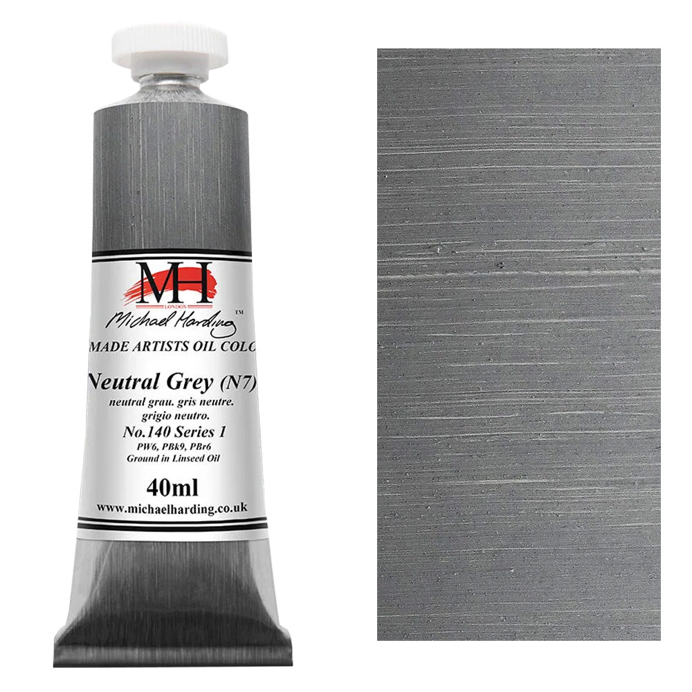 Michael Harding Artists Oil Colour 40ml Neutral Grey N7