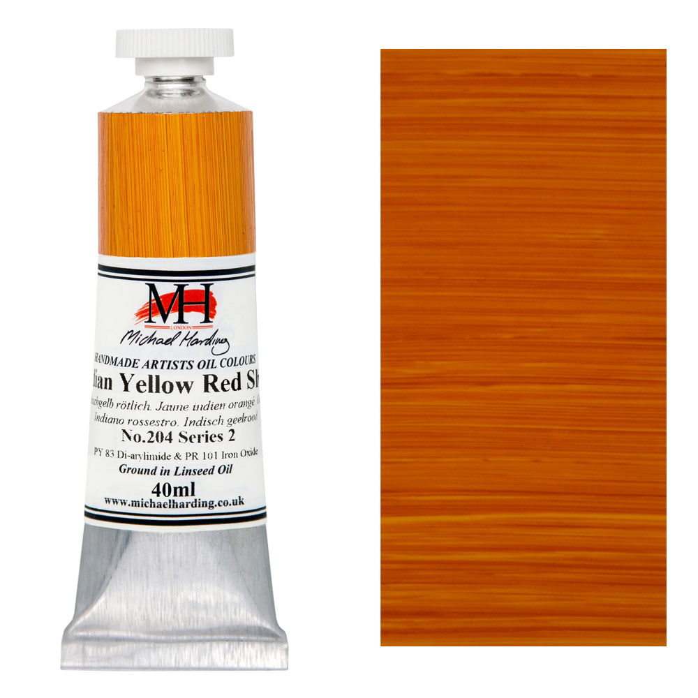 Michael Harding Artists Oil Colour 40ml Indian Yellow Red Shade