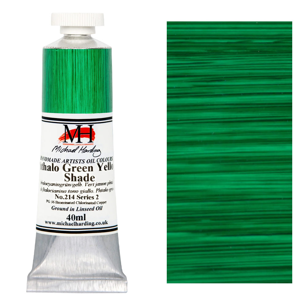 Michael Harding Artists Oil Colour 40ml Phthalo Green Yellow Shade