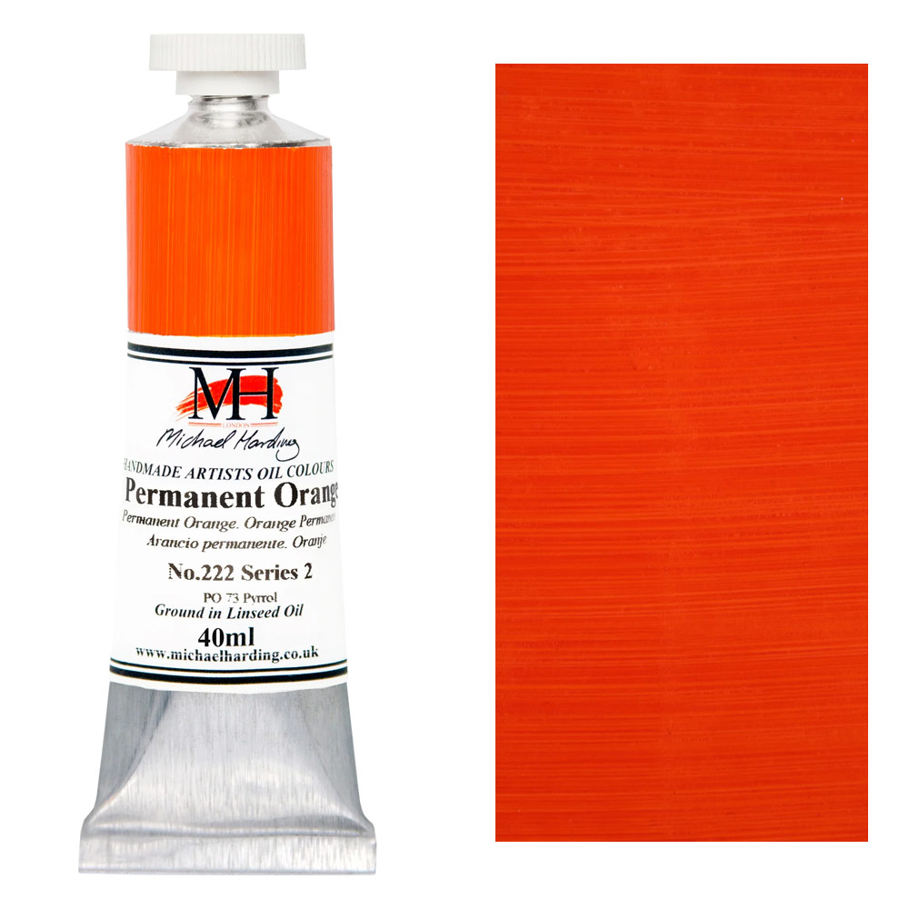 Michael Harding Artists Oil Colour 40ml Permanent Orange