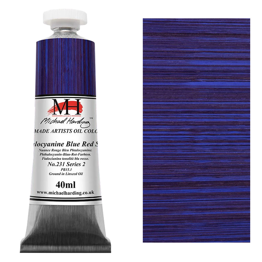 Michael Harding Artists Oil Colour 40ml Phthalocyanine Blue Red Shade