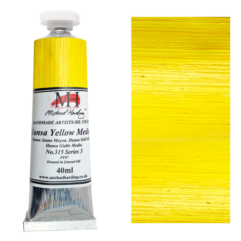 Michael Harding Artists Oil Colour 40ml Hansa Yellow Medium