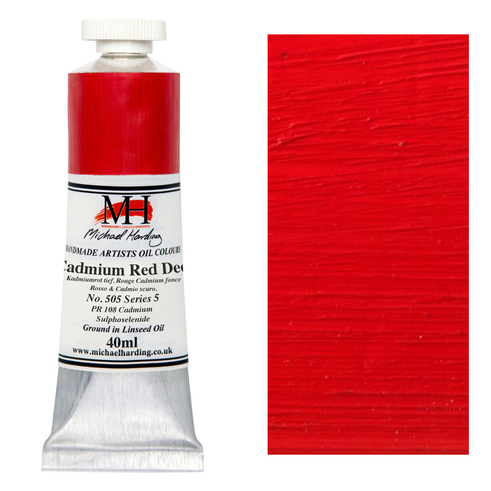Michael Harding Artists Oil Colour 40ml Cadmium Red Deep