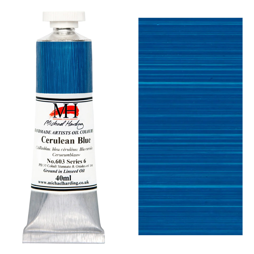 Michael Harding Artists Oil Colour 40ml Cerulean Blue