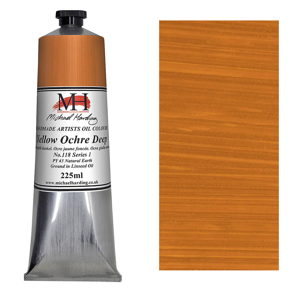 Michael Harding Artists Oil Colour 225ml Yellow Ochre Deep