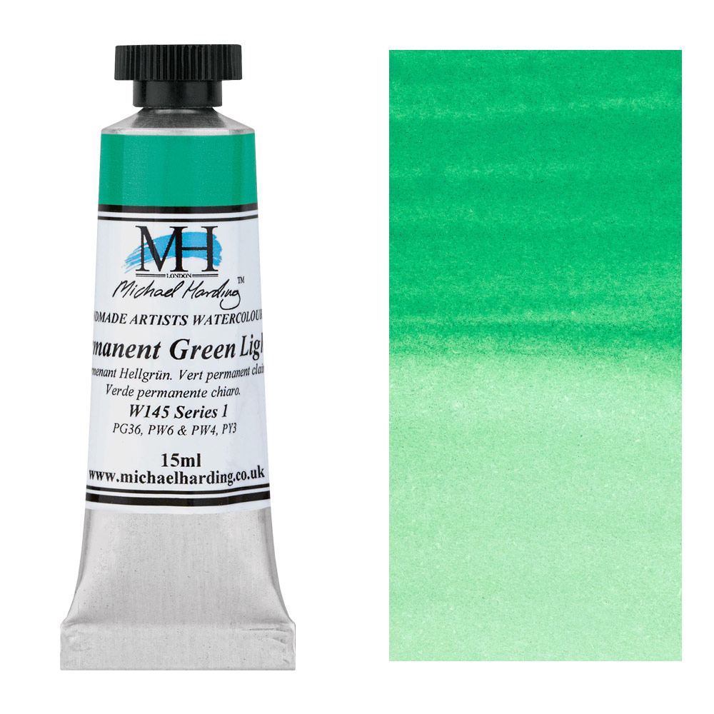 Michael Harding Artists Watercolor 15ml Permanent Green Light