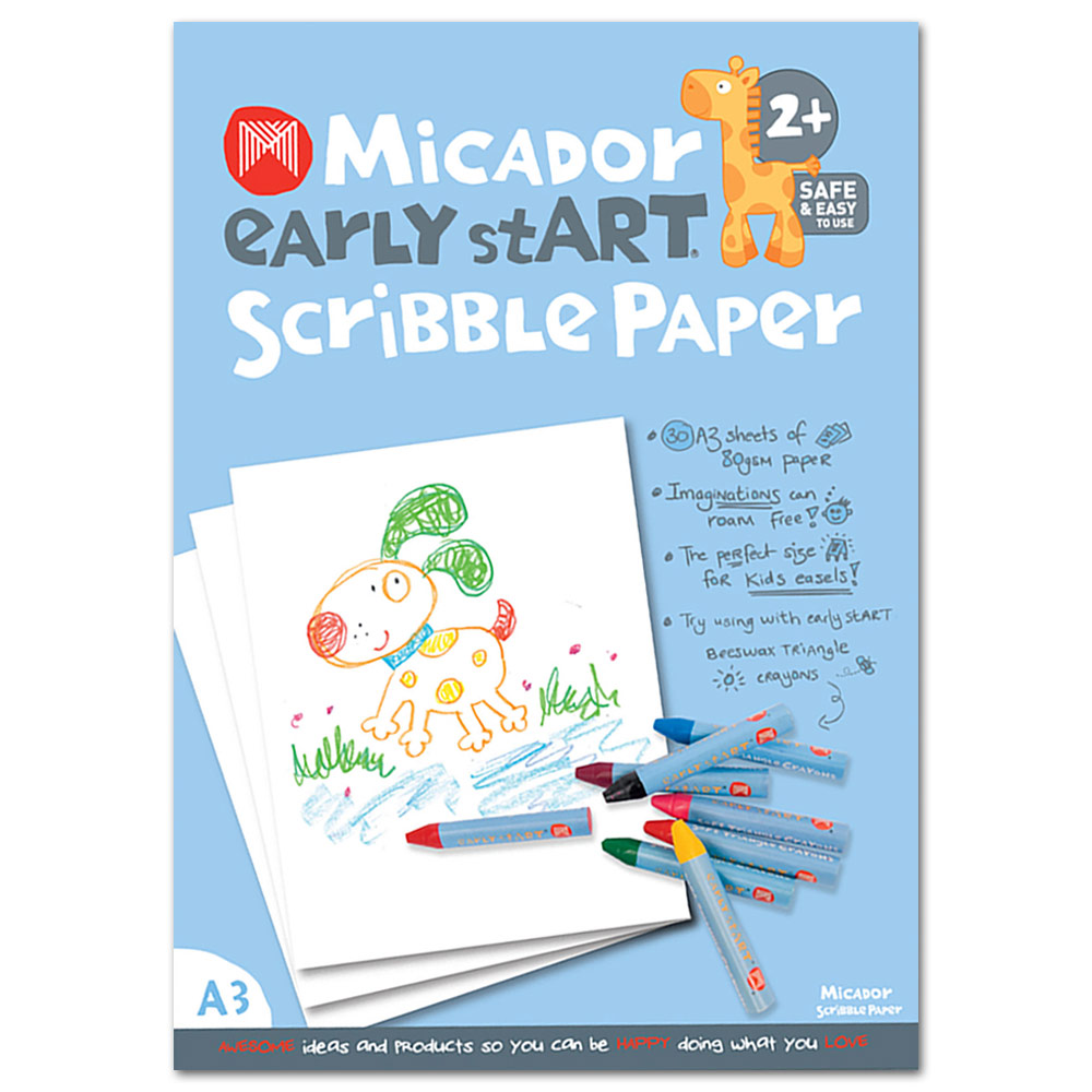 Micador Early StART A3 Scribble Paper Pad 30 Sheets 11.75"x16.5" White