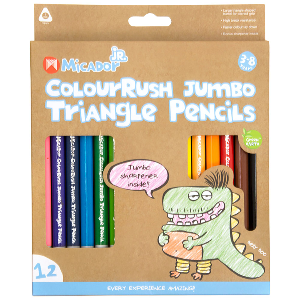 Micador jR. ColourRush Jumbo Triangle Pencil 12 Set