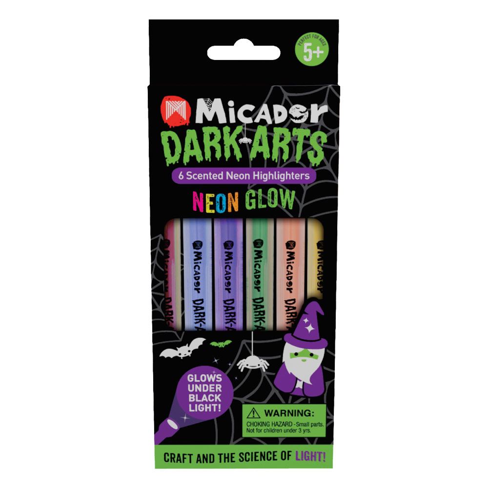 Micador Dark Arts Scented Neon Highlighter 6 Set Assorted