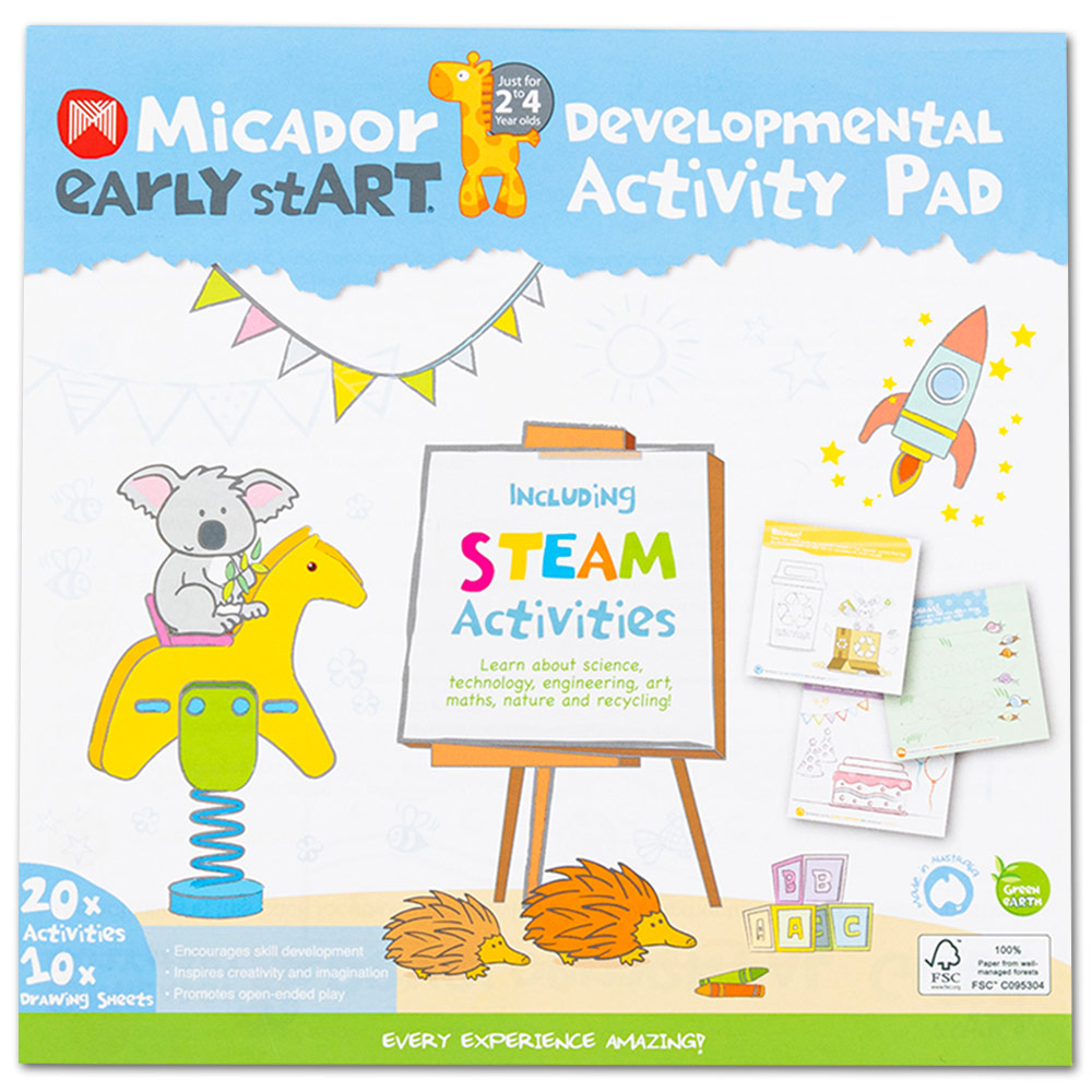 Micador Early StART Developmental Activity Pad 10 Sheets 8.27"x8.27"