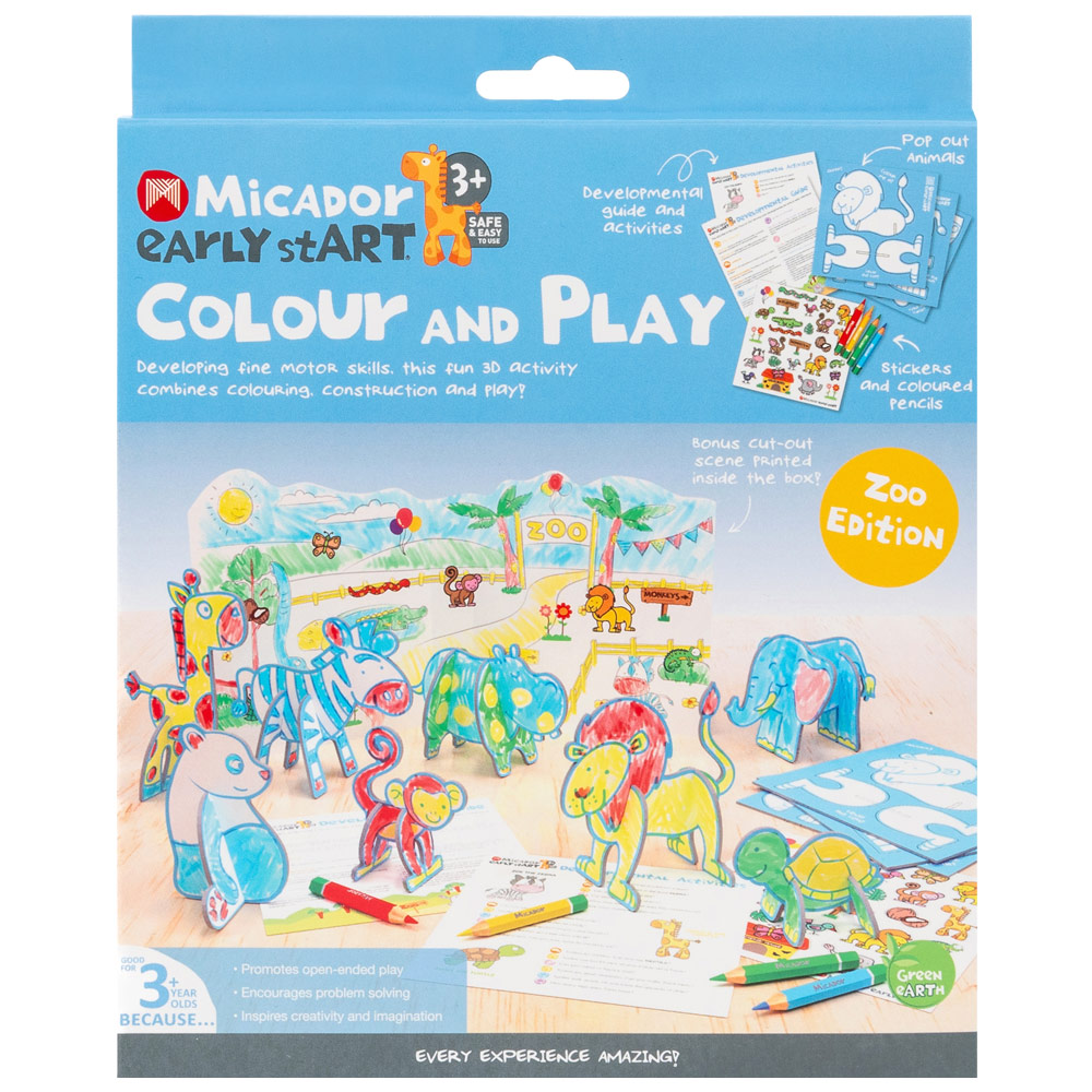 Micador Early StART Colour & Play 6 Set Zoo Edition