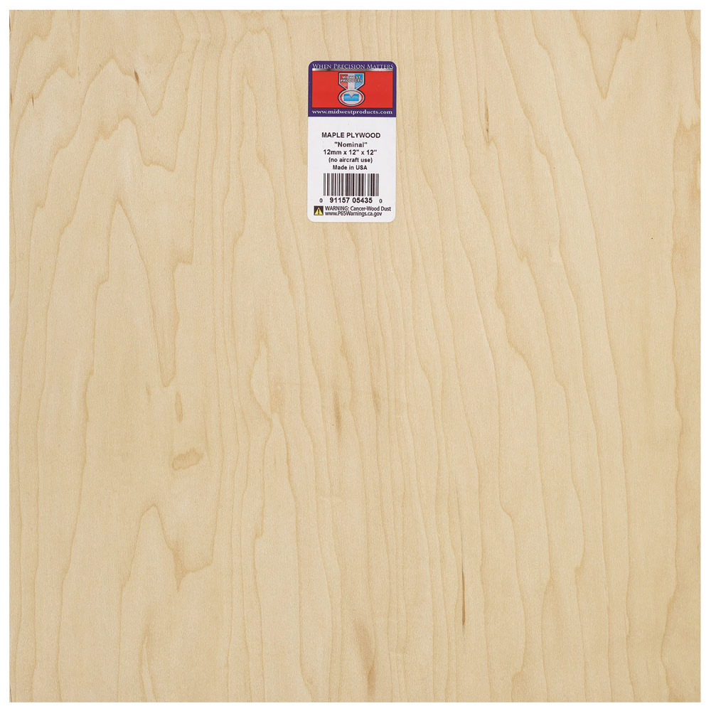 Midwest Products Maple Plywood Sheet 1/2"x12"x12"