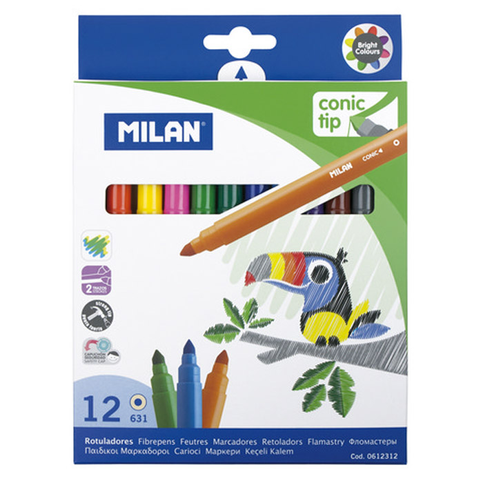 Milan Markers Cone Tip 12ct