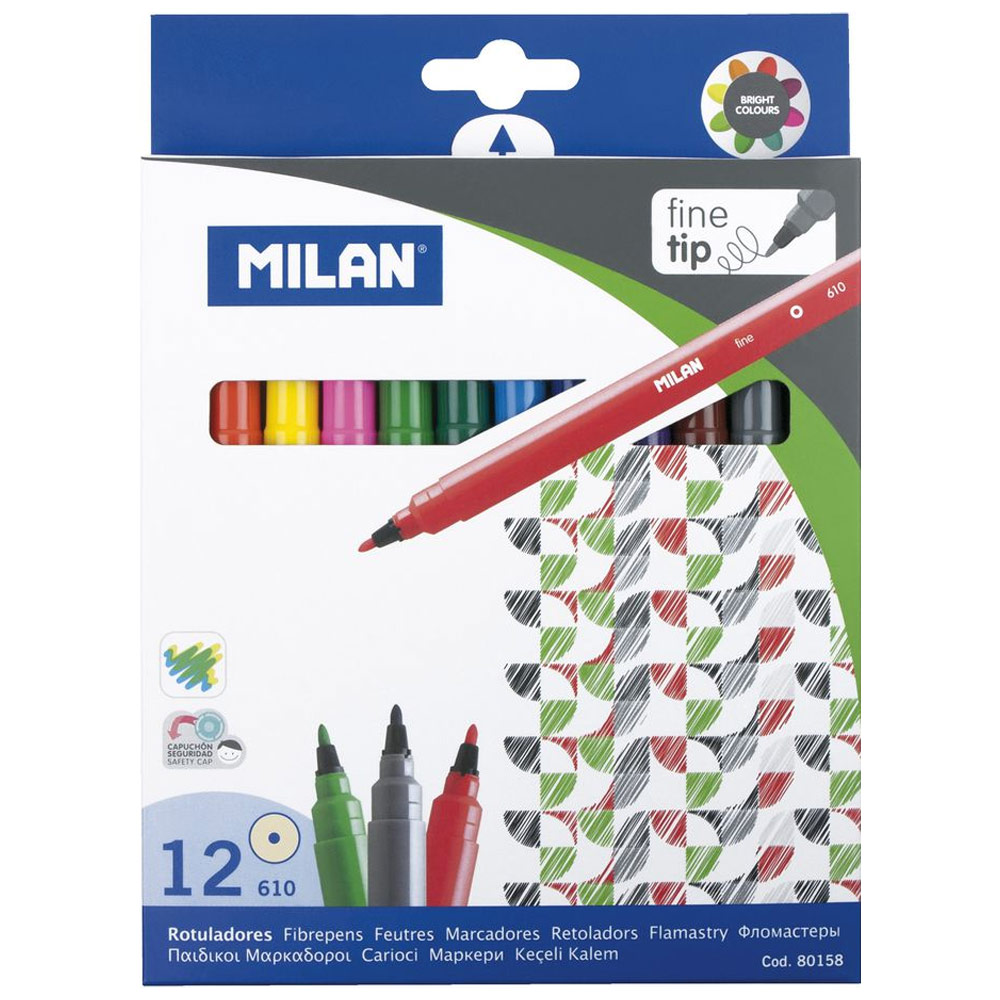 Milan Markers Fine Tip 12ct