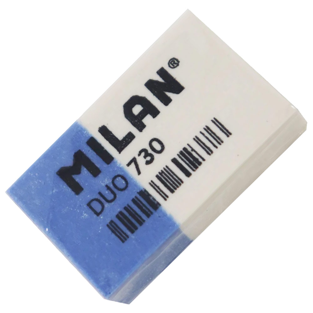 Milan DUO 730 Bicolor Plastic Eraser White/Blue