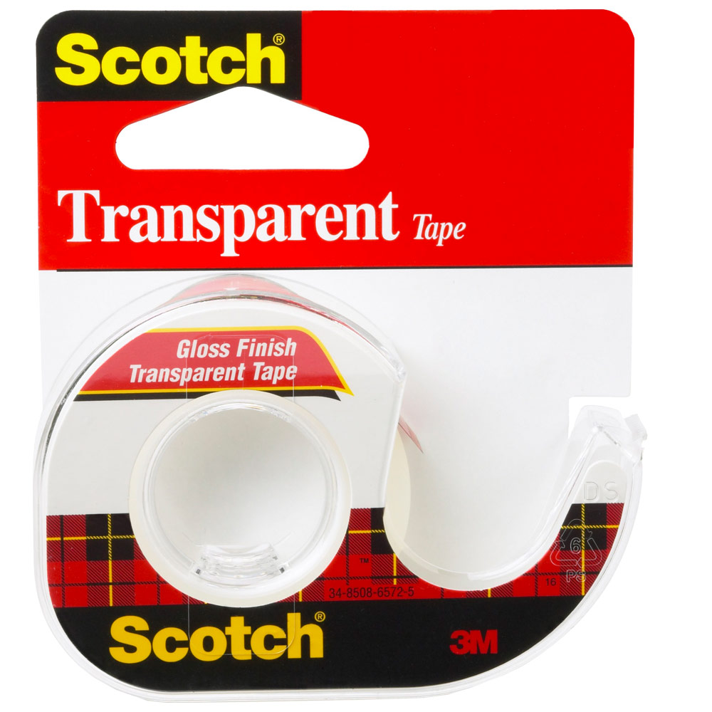 3M Scotch #144 Transparent Tape 1/2"x450" Gloss
