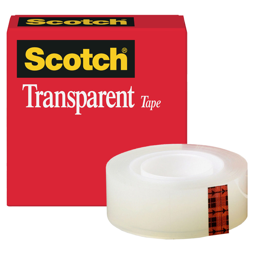 3M Scotch #600 Transparent Cellophane Tape 3/4"x36yd