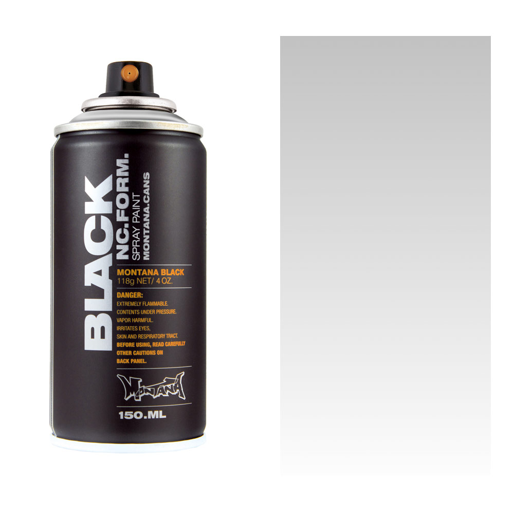 Montana BLACK Spray Paint 150ml Outline Silver