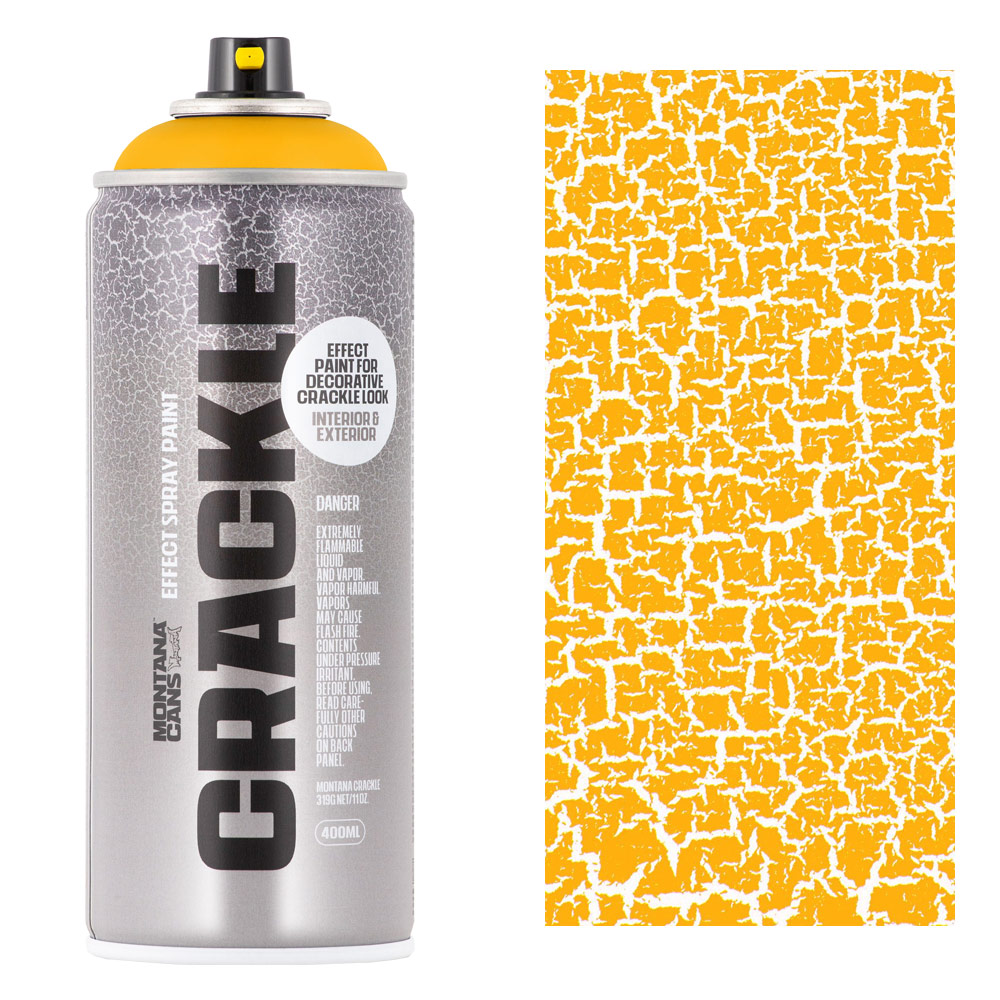 Montana CRACKLE Effect Spray Paint 400ml Yellow Cap