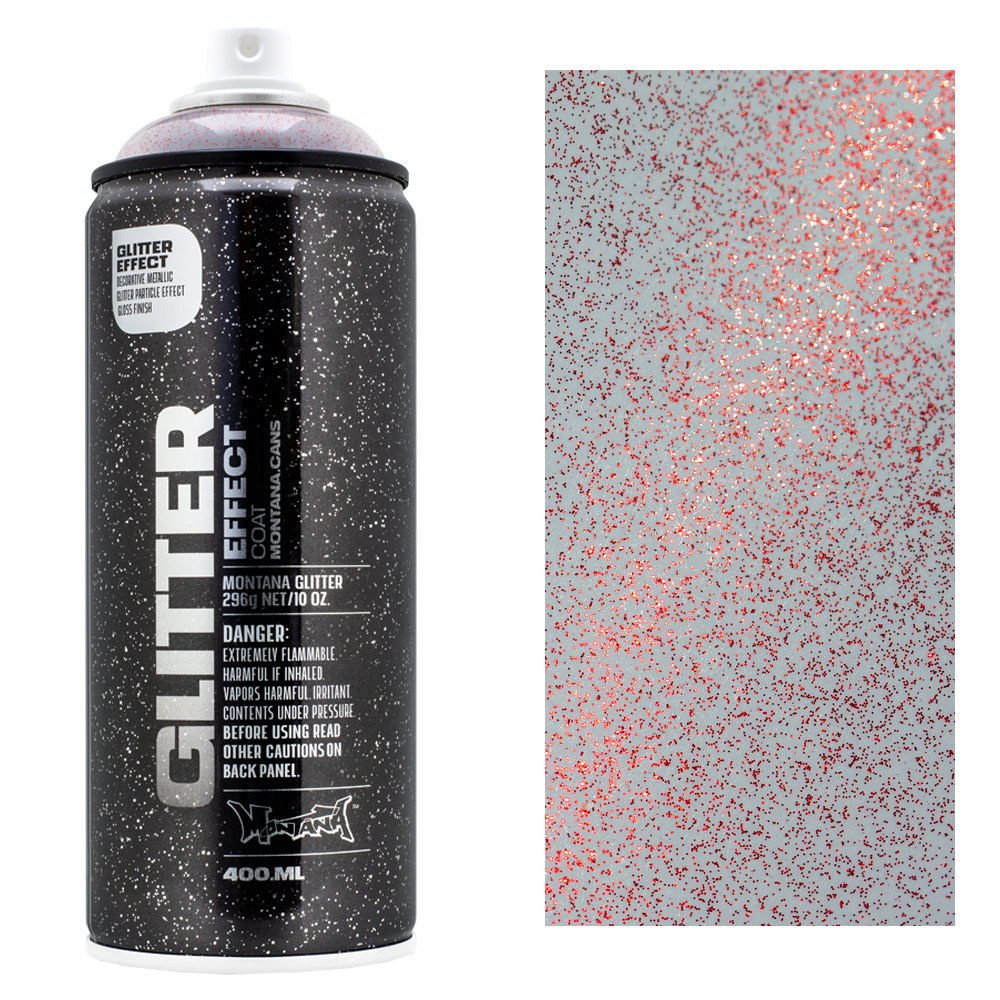 Montana GLITTER EFFECT Spray Paint 400ml X-Mas Red