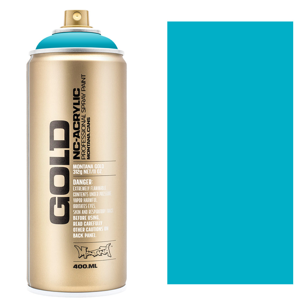 Montana Cans GOLD Spray Paint, 400ml, 100% Cyan - Sam Flax Atlanta
