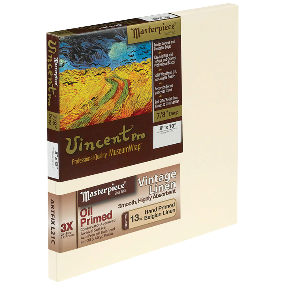 Masterpiece Vincent Pro Vintage Artfix L21C Linen Canvas 7/8" Trad. 8"x10"