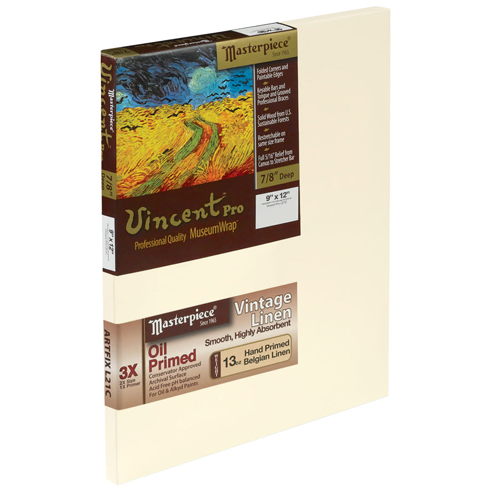 Masterpiece Vincent Pro Vintage Artfix L21C Linen Canvas 7/8" Trad. 9"x12"