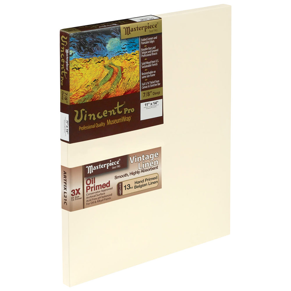 Masterpiece Vincent Pro Vintage Artfix L21C Linen Canvas 7/8" Trad. 11"x14"