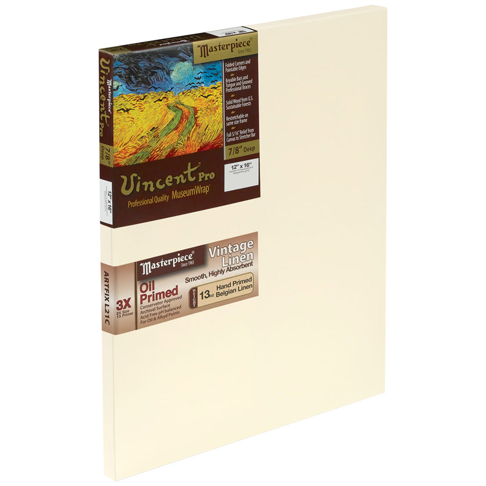Masterpiece Vincent Pro Vintage Artfix L21C Linen Canvas 7/8" Trad. 12"x16"