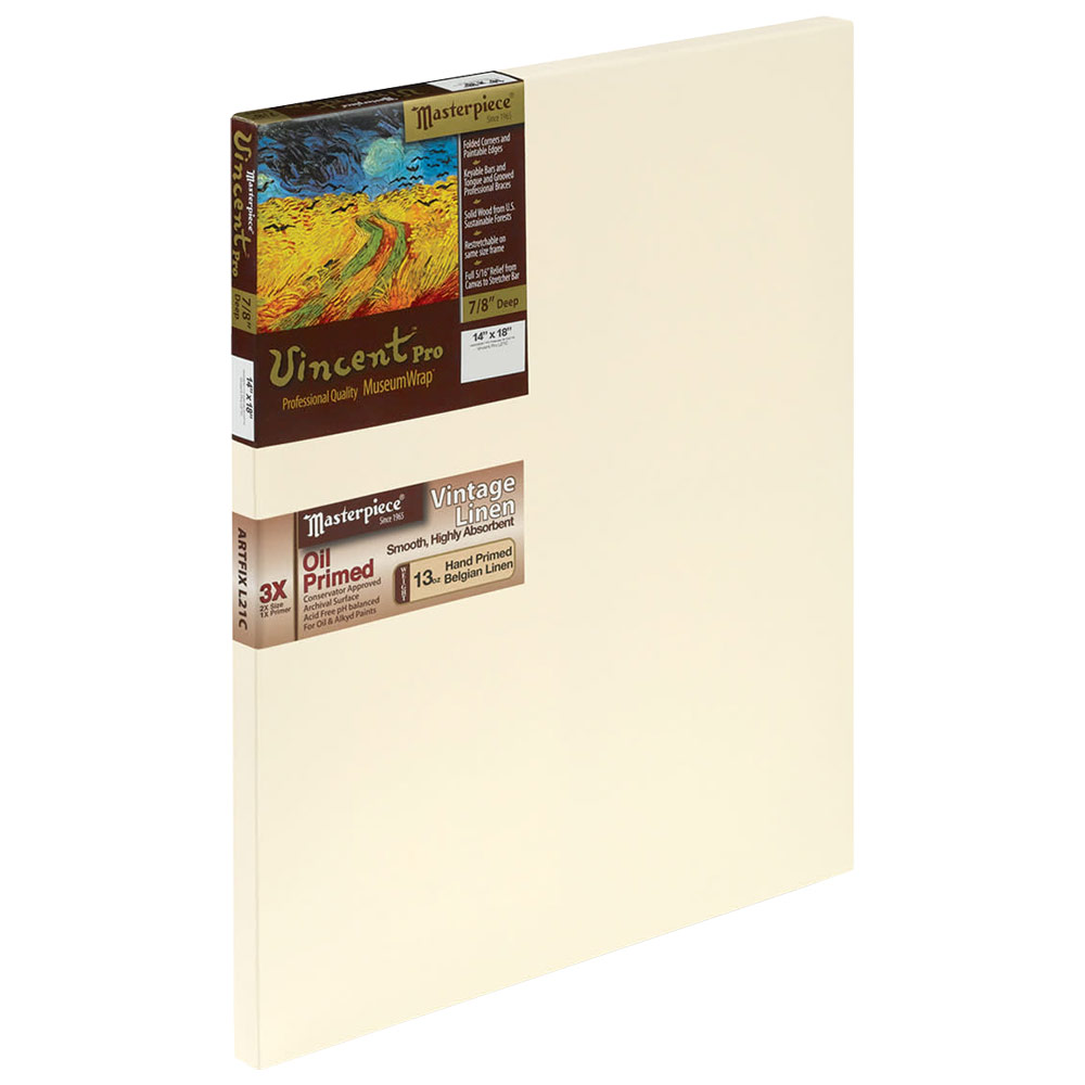 Masterpiece Vincent Pro Vintage Artfix L21C Linen Canvas 7/8" Trad. 14"x18"