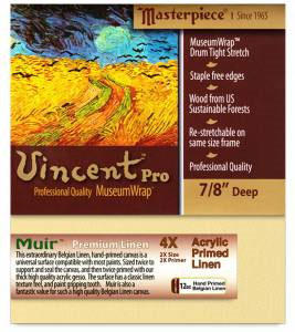Masterpiece Vincent Pro MUIR 12oz Belgian Linen Canvas 7/8" Trad. 8"x10"