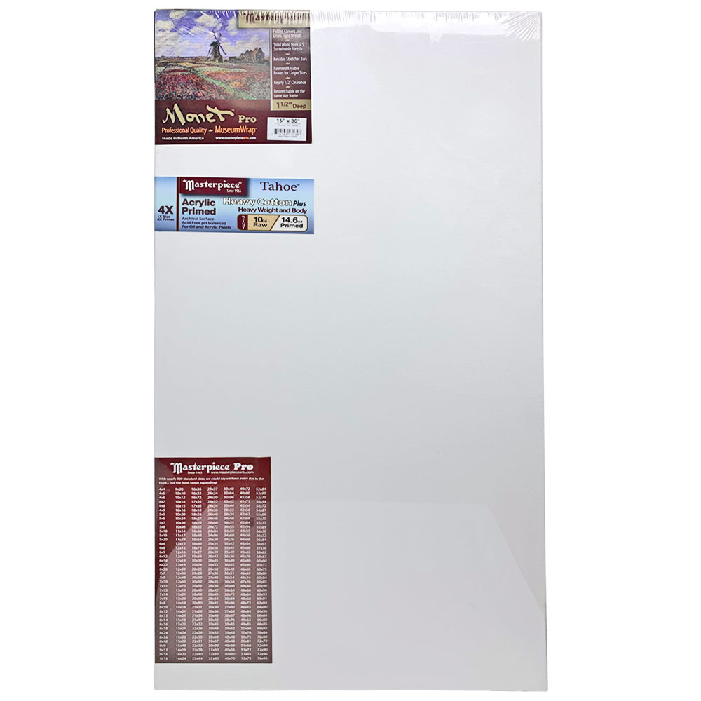 Masterpiece Monet Pro TAHOE 10oz Cotton Canvas 1.5" Gallery 15"x30"