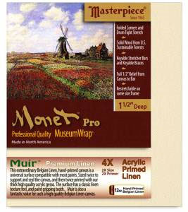 Masterpiece Monet Pro MUIR 12oz Belgian Linen Canvas 1.5" Gallery 12"x16"