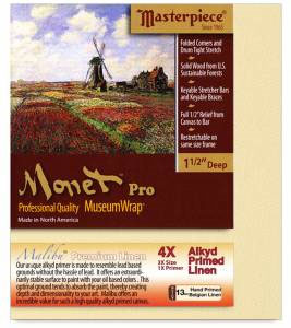 Masterpiece Monet Pro MALIBU 12oz Belgian Linen Canvas 1.5" Gallery 24"x30"