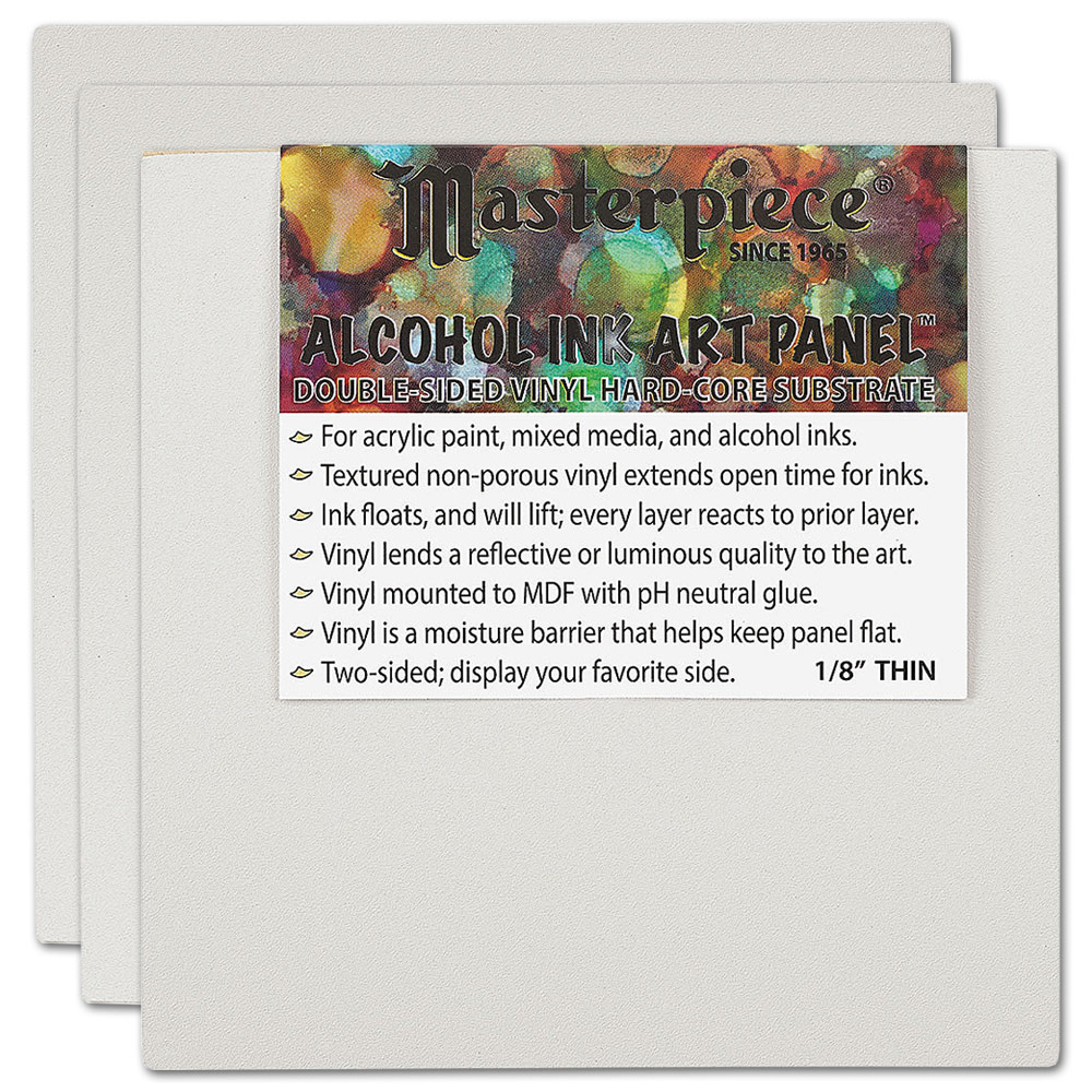 Masterpiece Alcohol Ink Art Panel 1/8" Thin 3 Pack 4"x4"