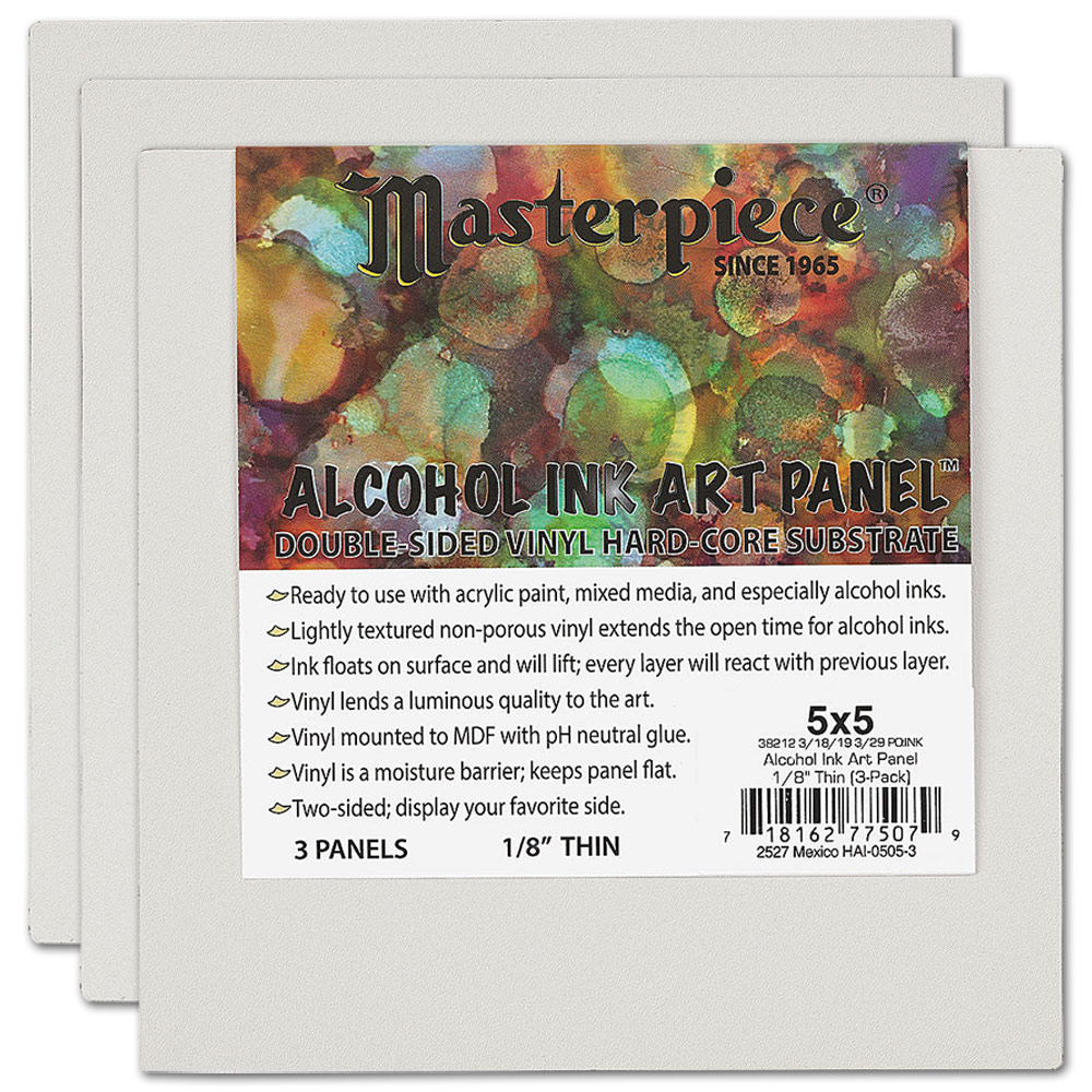 Masterpiece Alcohol Ink Art Panel 1/8" Thin 3 Pack 5"x5"