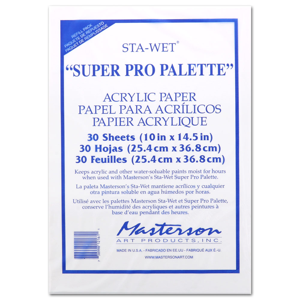 Masterson Sta-Wet Super Pro Palette Acrylic Paper Refill 30 Sheets