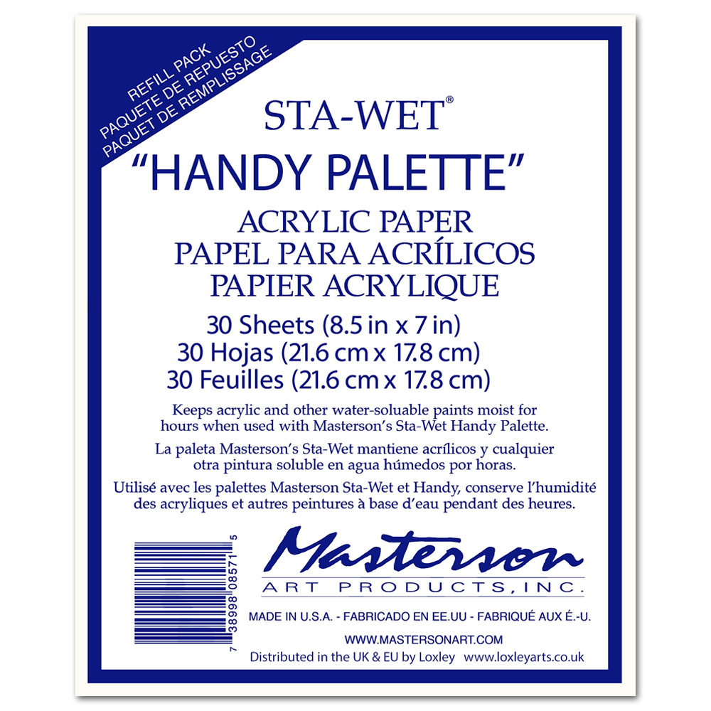 Masterson Sta-Wet Handy Palette Acrylic Paper Refill 30 Sheets