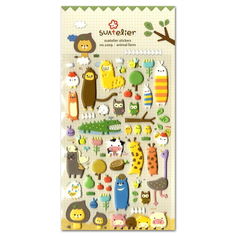 Sautelier Design Puffy Sticker Sheet Animal Farm